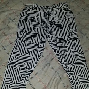 Black and white patterned pants